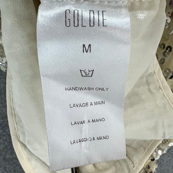 Goldie Twilight Camisole Top Womens M Silver Cream Sequin Sparkles Shimmer Glam - Picture 14 of 16